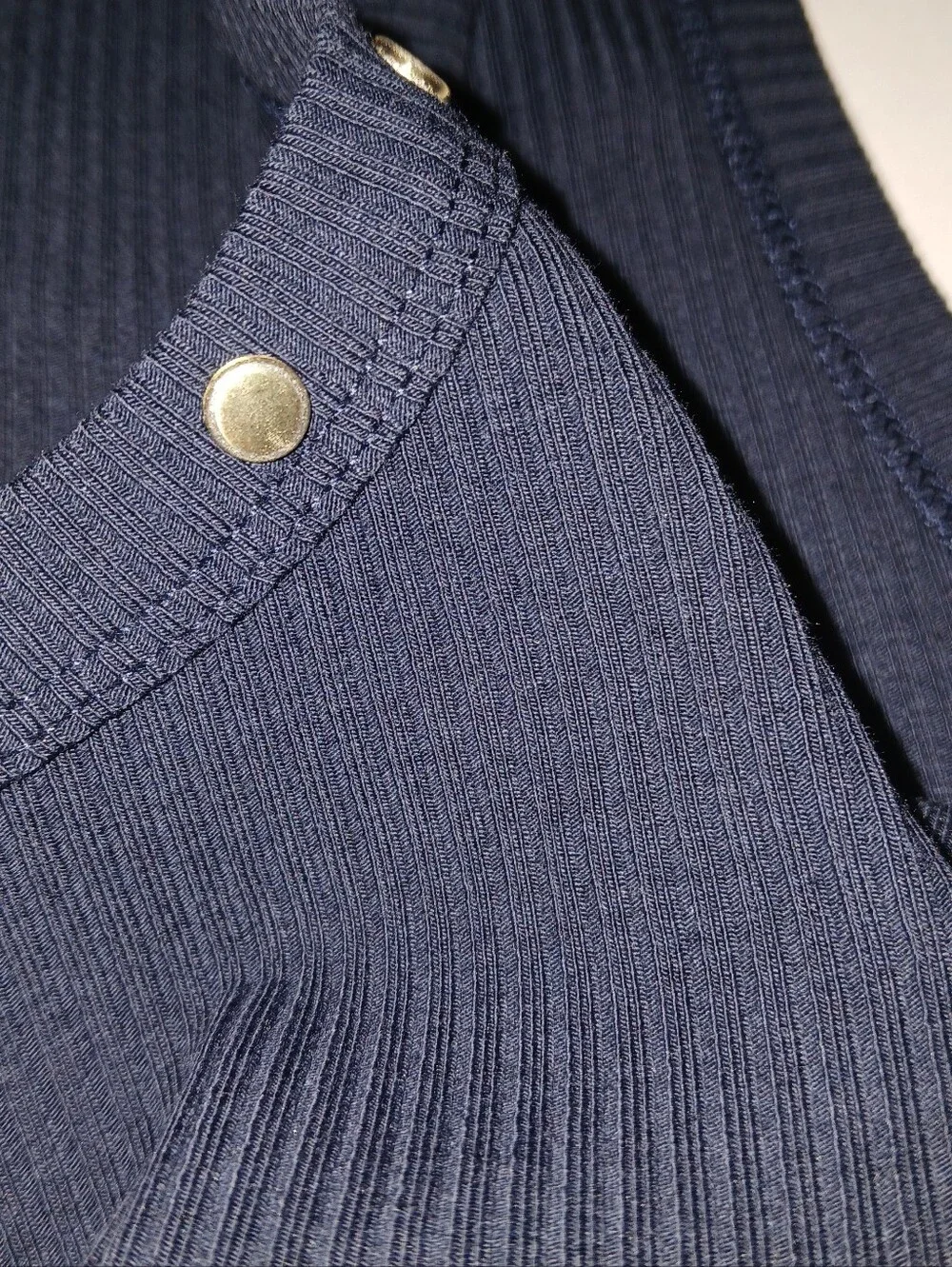 Michael Kors Ribbed Knit Tank with Gold Studs Spring/Summer 26 Midnight Blue